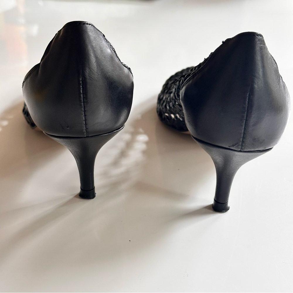Stiu Woven Leather Kitten Heels - Picture 4 of 7
